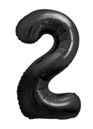 Fekete 2-es B&C Matt Black szám fólia lufi 85 cm