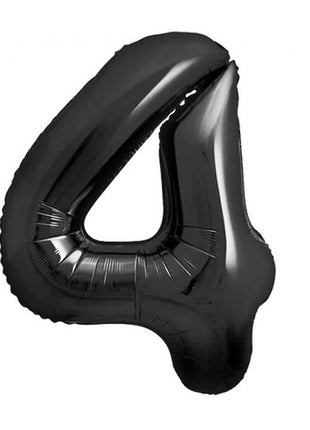 Fekete 4-es B&C Matt Black szám fólia lufi 85 cm