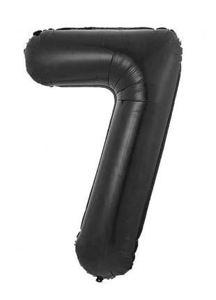 Fekete 7-es B&C Matt Black szám fólia lufi 85 cm