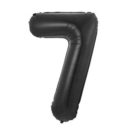 Fekete 7-es B&C Matt Black szám fólia lufi 85 cm