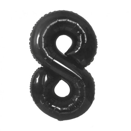 Fekete 8-as B&C Matt Black szám fólia lufi 85 cm
