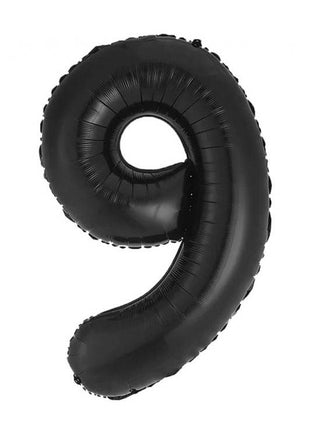 Fekete 9-es B&C Matt Black szám fólia lufi 85 cm