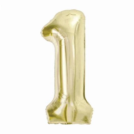 Pezsgőszínű B&C Champagne 1-es szám fólia lufi 85 cm
