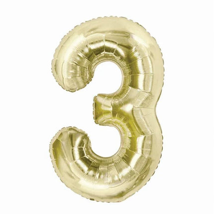 Pezsgőszínű B&C Champagne 3-as szám fólia lufi 85 cm