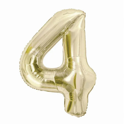 Pezsgőszínű B&C Champagne 4-es szám fólia lufi 85 cm