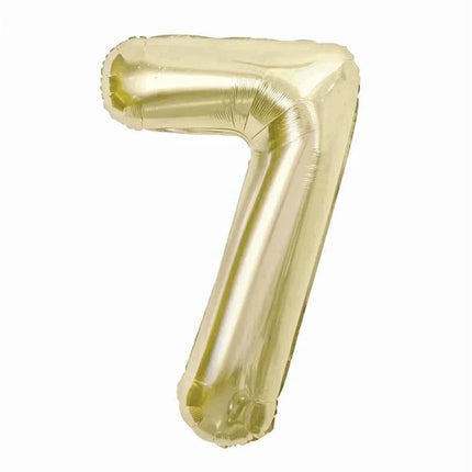 Pezsgőszínű B&C Champagne 7-es szám fólia lufi 85 cm
