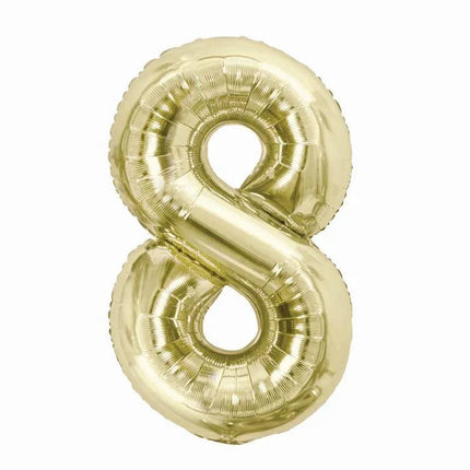 Pezsgőszínű B&C Champagne 8-as szám fólia lufi 85 cm