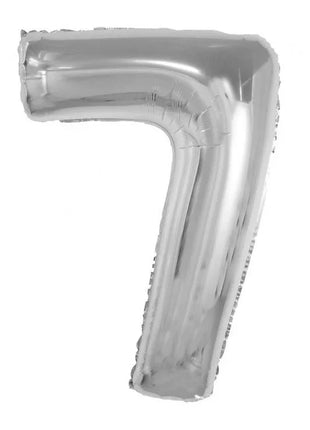 Ezüst 7-es Silver szám fólia lufi 92 cm