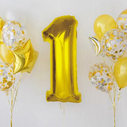 Arany 1-es Gold szám fólia lufi 92 cm
