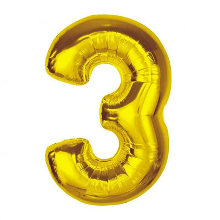 Arany 3-as Gold szám fólia lufi 92 cm