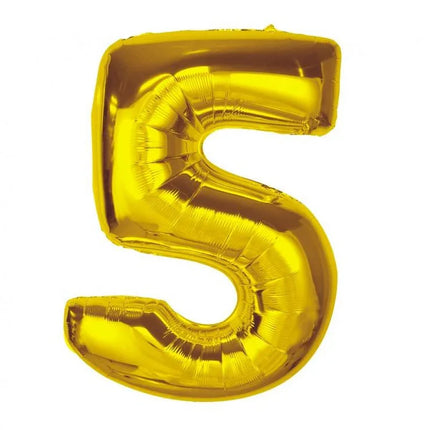 Arany 5-ös Gold szám fólia lufi 92 cm
