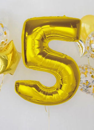 Arany 5-ös Gold szám fólia lufi 92 cm