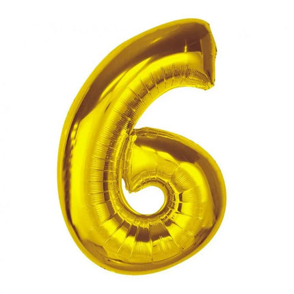 Arany 6-os Gold szám fólia lufi 92 cm