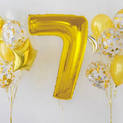 Arany 7-es Gold szám fólia lufi 92 cm