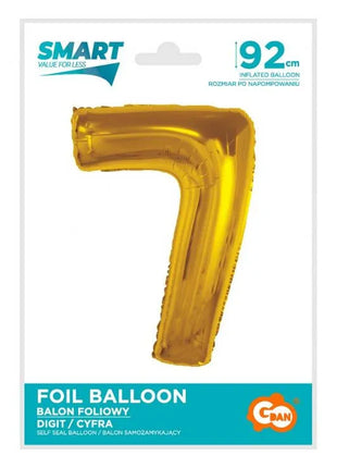Arany 7-es Gold szám fólia lufi 92 cm