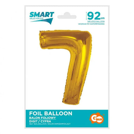 Arany 7-es Gold szám fólia lufi 92 cm