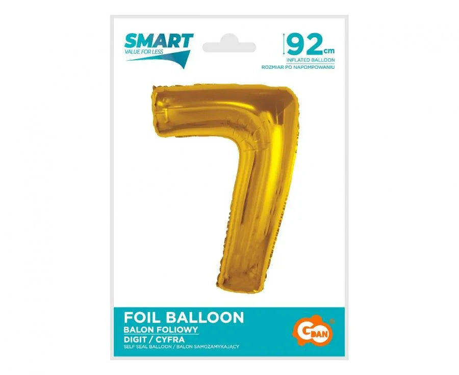 Arany 7-es Gold szám fólia lufi 92 cm