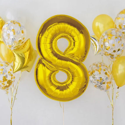 Arany 8-as Gold szám fólia lufi 92 cm