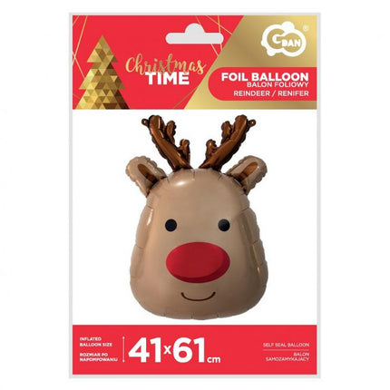Reindeer, Rénszarvas fólia lufi 61 cm