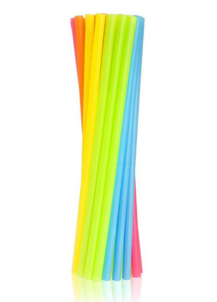 Színes Colorful műanyag szívószál 10 db-os
