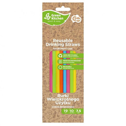 Színes Colorful műanyag szívószál 10 db-os