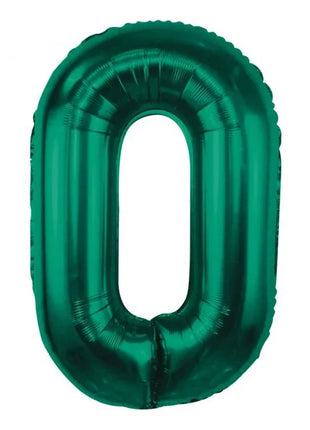Zöld B&C Bottle Green 0-ás szám fólia lufi 85 cm