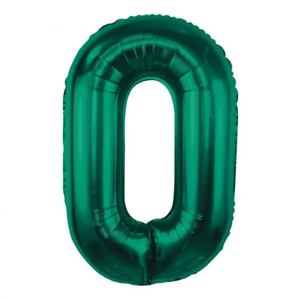 Zöld B&C Bottle Green 0-ás szám fólia lufi 85 cm