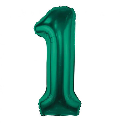 Zöld B&C Bottle Green 1-es szám fólia lufi 85 cm