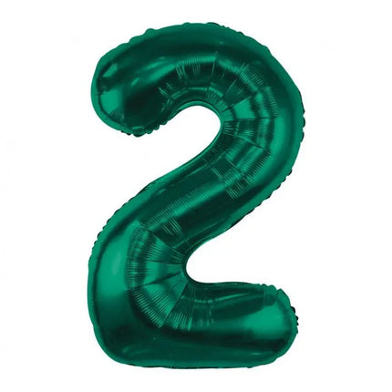 Zöld B&C Bottle Green 2-es szám fólia lufi 85 cm