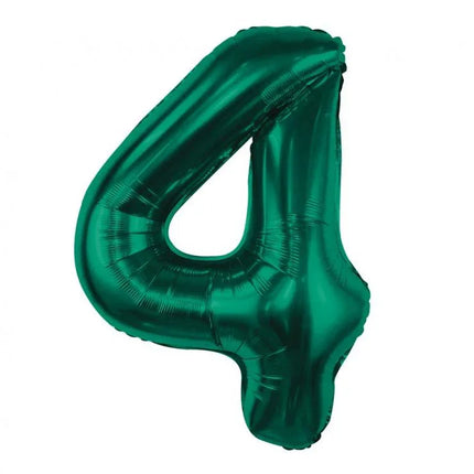 Zöld B&C Bottle Green 4-es szám fólia lufi 85 cm