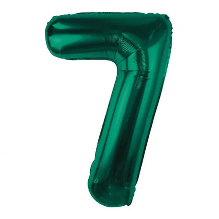 Zöld B&C Bottle Green 7-es szám fólia lufi 85 cm