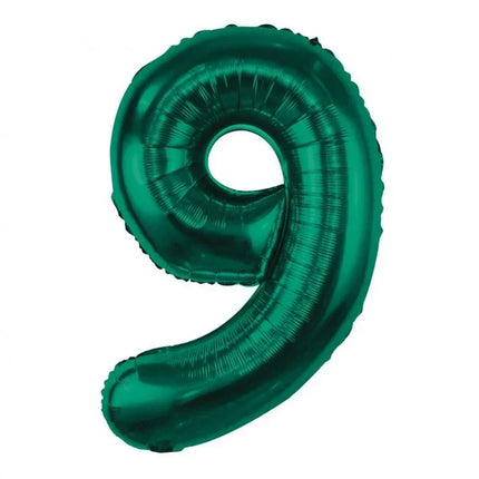 Zöld B&C Bottle Green 9-es szám fólia lufi 85 cm
