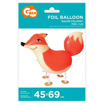 Róka sétáló fólia lufi 69 cm