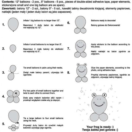 Cute Animal Frog, Béka léggömb, lufi szett