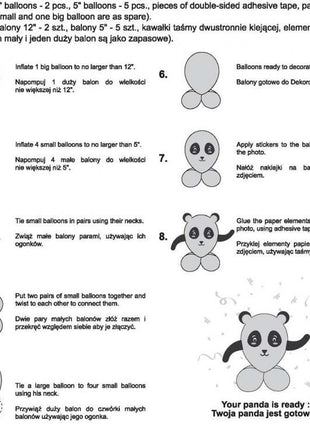 Cute Animal Panda, Panda léggömb, lufi szett