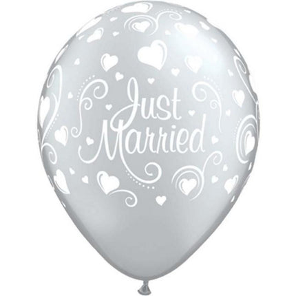 Esküvő Metallic  Hearts léggömb, lufi 6 db-os 11 inch (28cm)