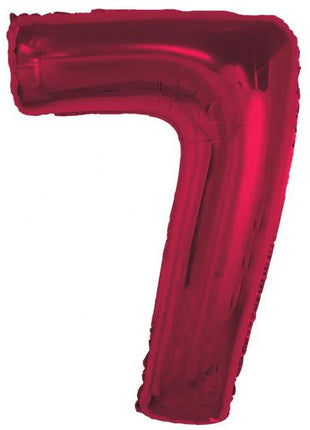 Piros 7-es Red szám fólia lufi 92 cm