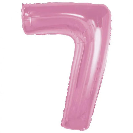 Rózsaszín 7-es Light Pink szám fólia lufi 92 cm