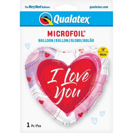I Love You Cartoon fólia lufi 46 cm
