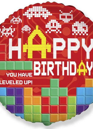 Lego mintázatú Happy Birthday Bricks fólia lufi 46 cm (WP)