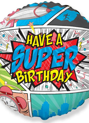 Super Birthday Comic fólia lufi 46 cm (WP)