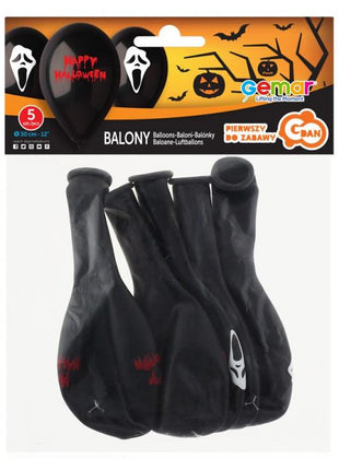 Halloween Scary léggömb, lufi 5 db-os 12 inch (30 cm)
