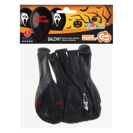Halloween Scary léggömb, lufi 5 db-os 12 inch (30 cm)