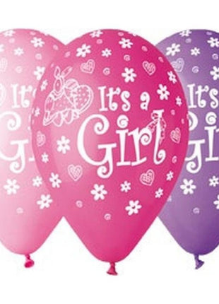 It's a Girl Pink léggömb, lufi 5 db-os 12 inch (30 cm)