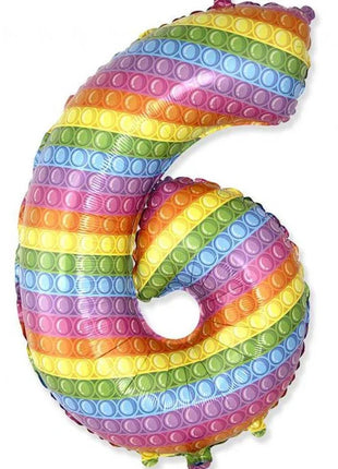 Pop It 6-os szám fólia lufi 69 cm (WP)