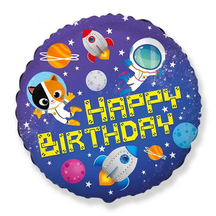 Happy Birthday Space, Űr fólia lufi 46 cm (WP)