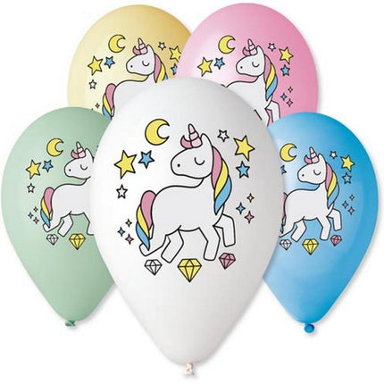 Unicorn Magic Night, Unikornis léggömb, lufi 5 db-os 12 inch (30cm)