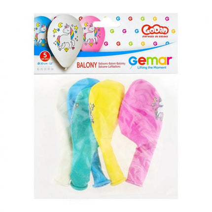 Unicorn Magic Night, Unikornis léggömb, lufi 5 db-os 12 inch (30cm)