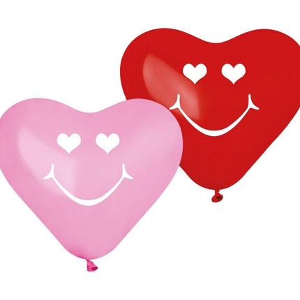 Szív Smiling Hearts léggömb, lufi 5 db-os 10 inch (25 cm)