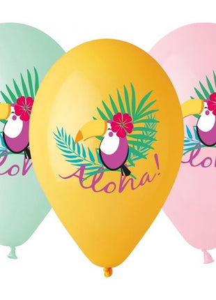 Toucan Aloha, Tukán léggömb, lufi 5 db-os 13 inch (33 cm)